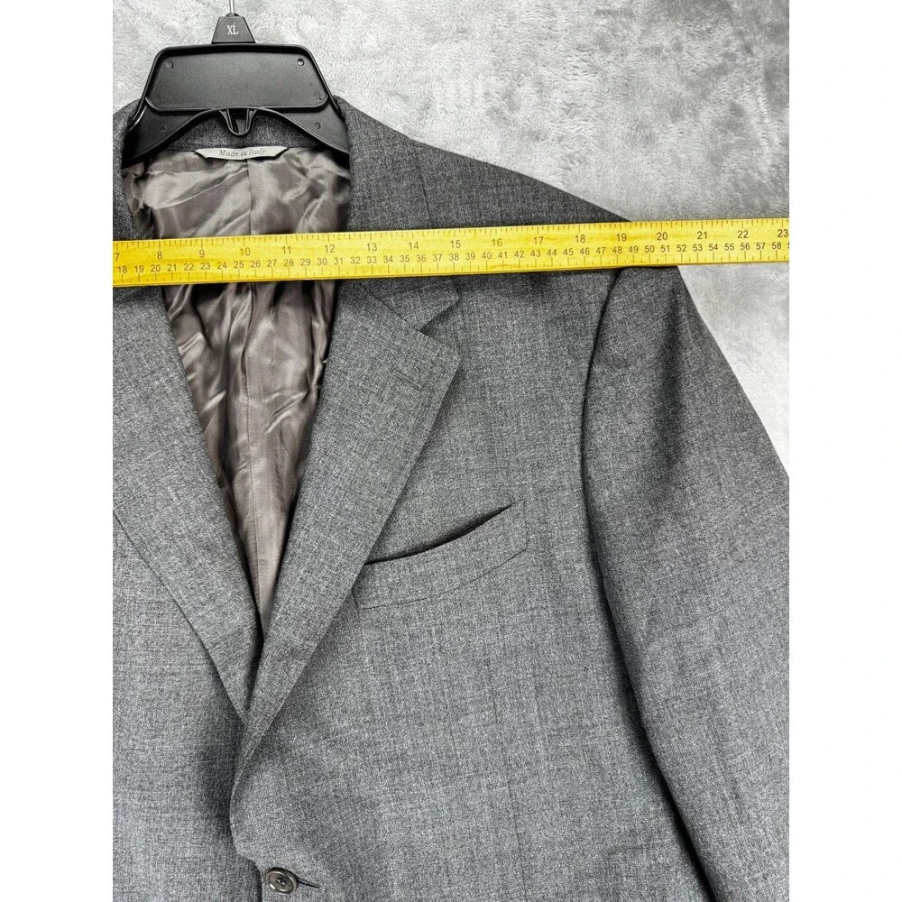 Canali Mens Suit 58R Gray Wool 2 Pieces Italy Travel Silk Lined made in Italy
